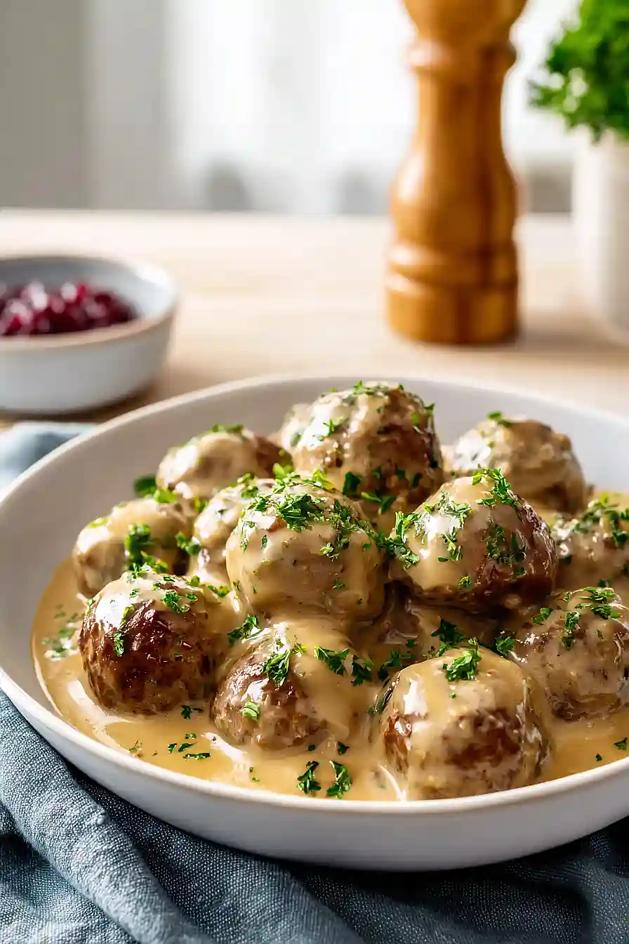 Creamy Swedish Meatballs - Alrightwithme