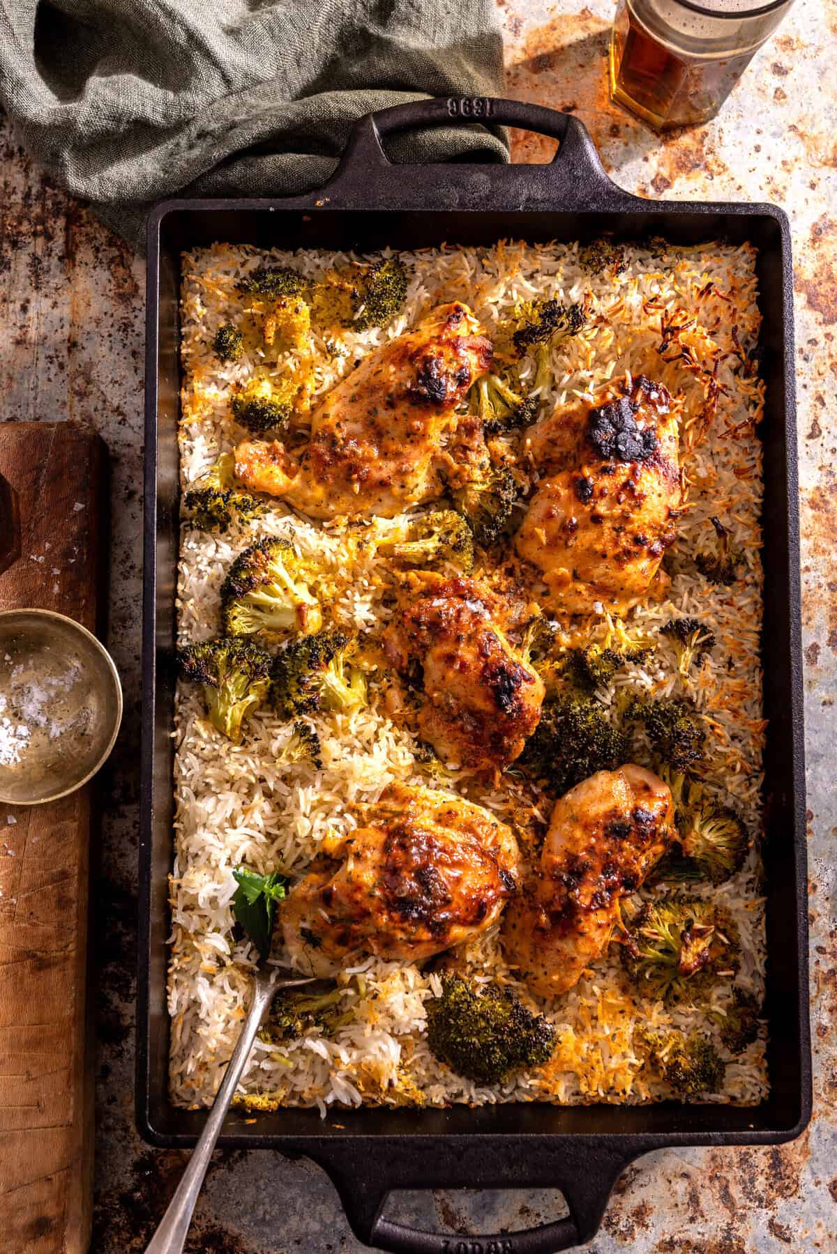 One Pan Ranch Cheddar Chicken and Rice