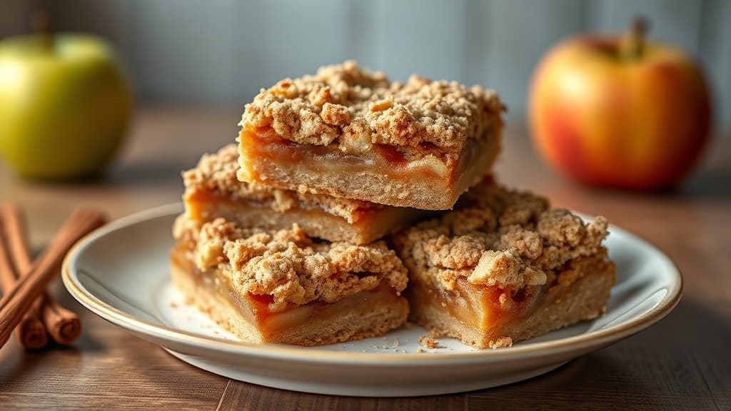 Spiced Apple and Cinnamon Streusel Bars